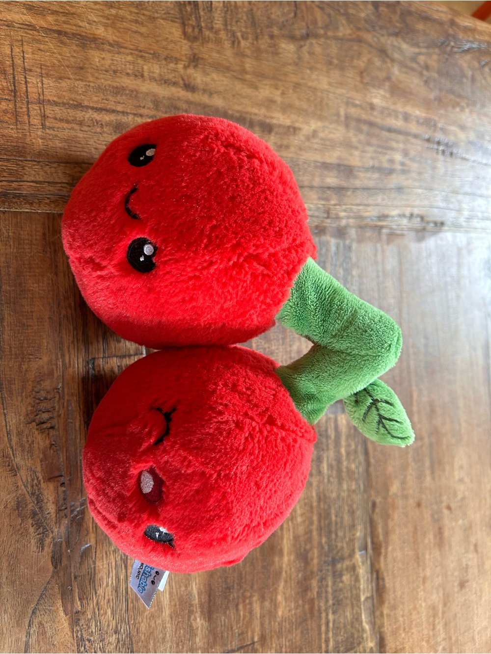 Squishable medium Cherry Plush Toy - Red and Green Cute Stuffed Fruit